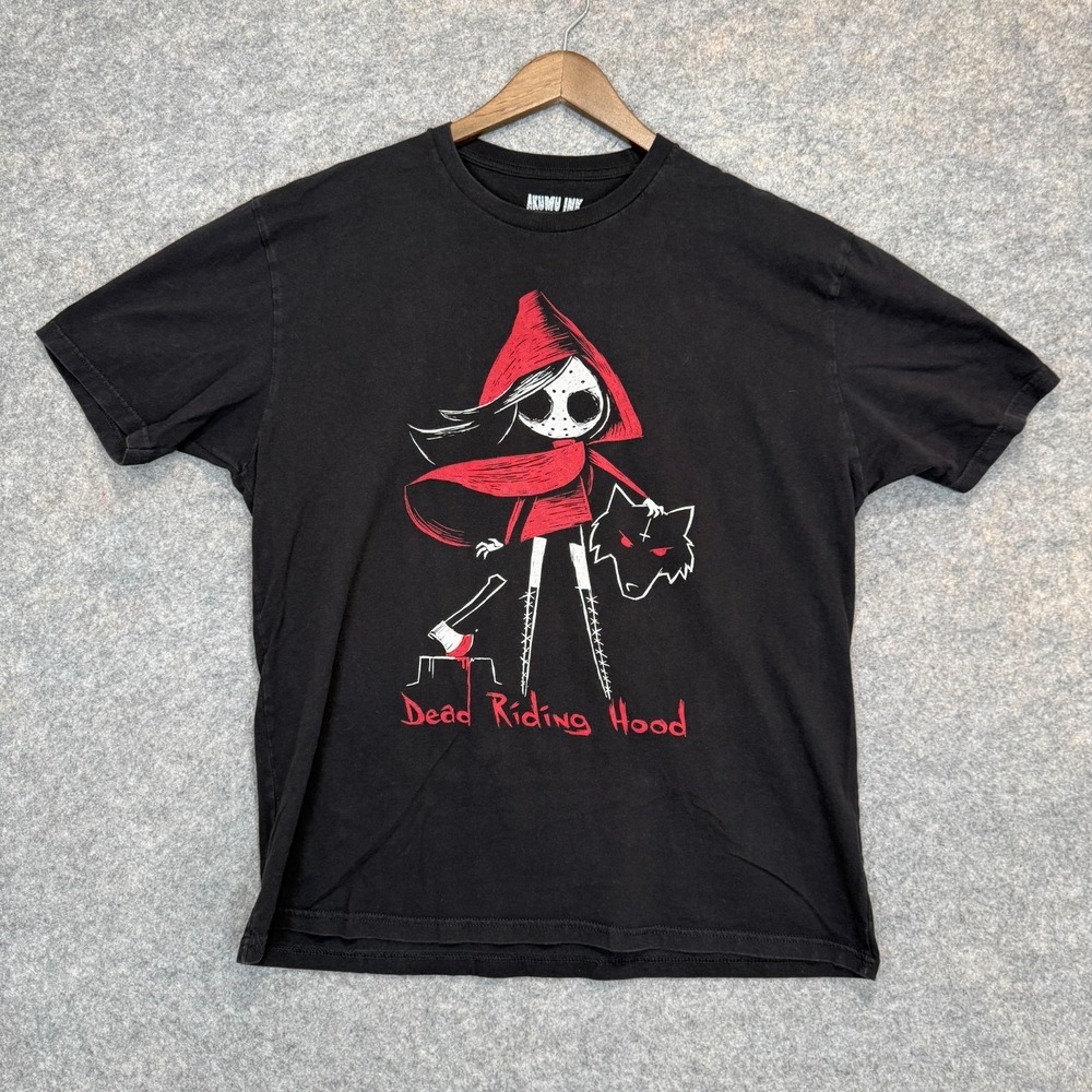 Akumu Ink Little Dead Riding Hood Graphic Tee Men XL Horror Wolf Skull Halloween
